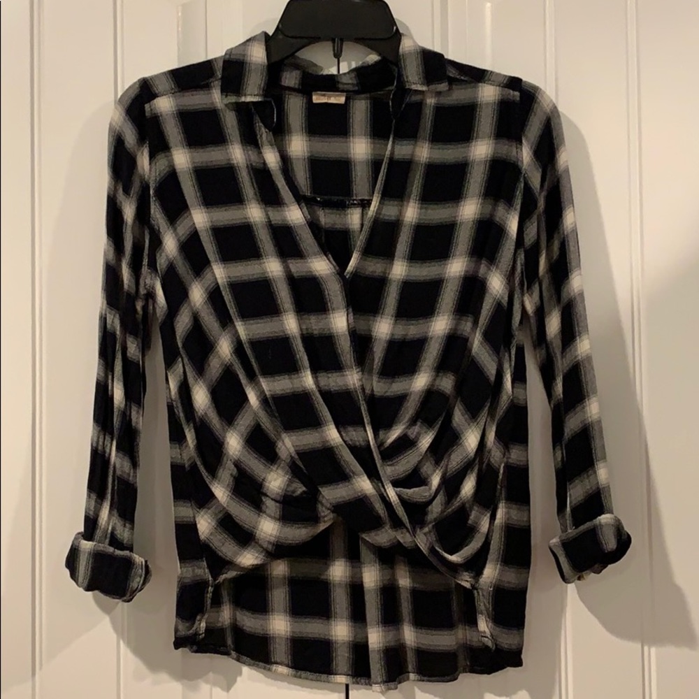 HOLLISTER Juniors Flannel Blouse - Picture 1 of 2